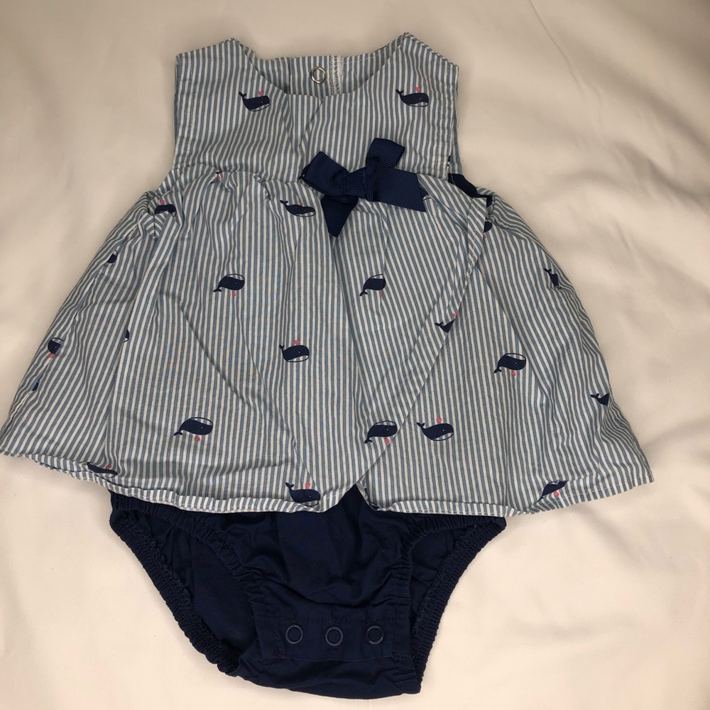 whale dress blue white pink 3M Carter’s